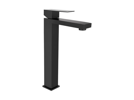 Square mechanical mixer tap in brushed stainless steel - Matte black - H31 cm - Meublita