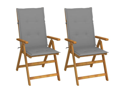 2-piece reclining garden chairs with cushions, Meublita wood