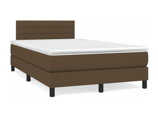 Upholstered bed base with mattress, dark brown, 120x200 cm