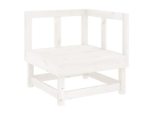 10-piece garden furniture set, white, solid pine wood