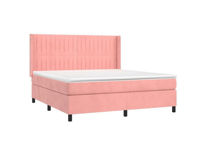 Meublita bed base with 180x200 cm pink velvet mattress