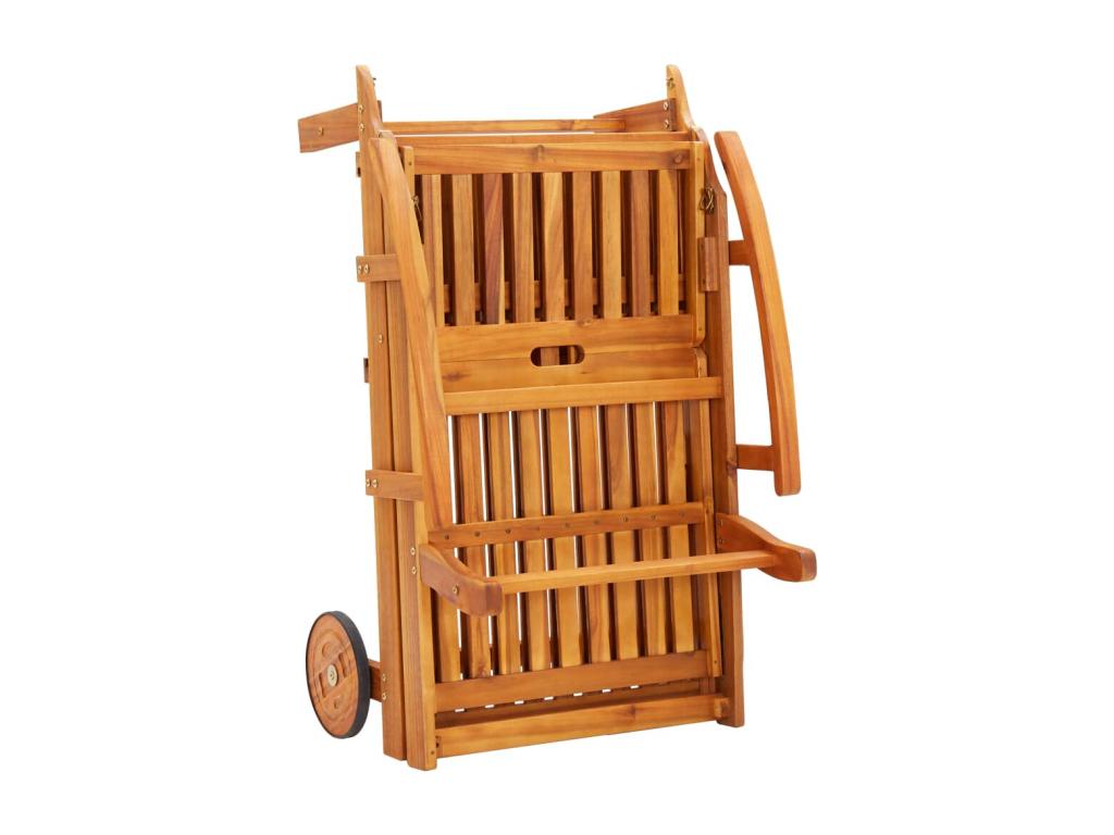 Set of 2 sun loungers with cushions, solid wood furniture