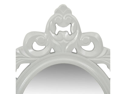 Wall-mounted shelf for keys and jewelry with mirror and hooks, Grey