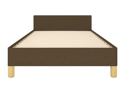 Bed frame with headboard, dark brown, 100x200 cm, fabric