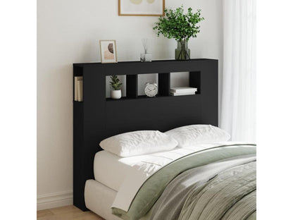 Black LED headboard, 120x18.5x103.5 cm, engineered wood