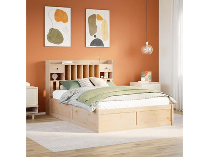 Bed frame without mattress 160x200 cm solid pine wood