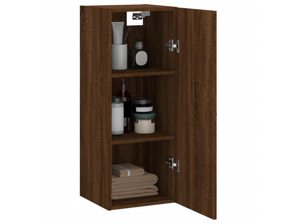 Brown oak wall cabinet 34.5x34x90 cm engineered wood