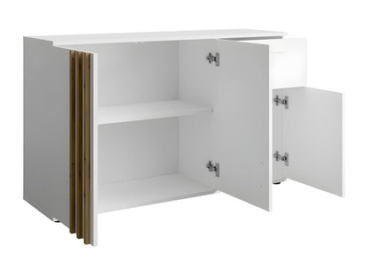 Meublita Chest of Drawers - 3 Doors and 1 Drawer - Modern Design in White and Oak Finish