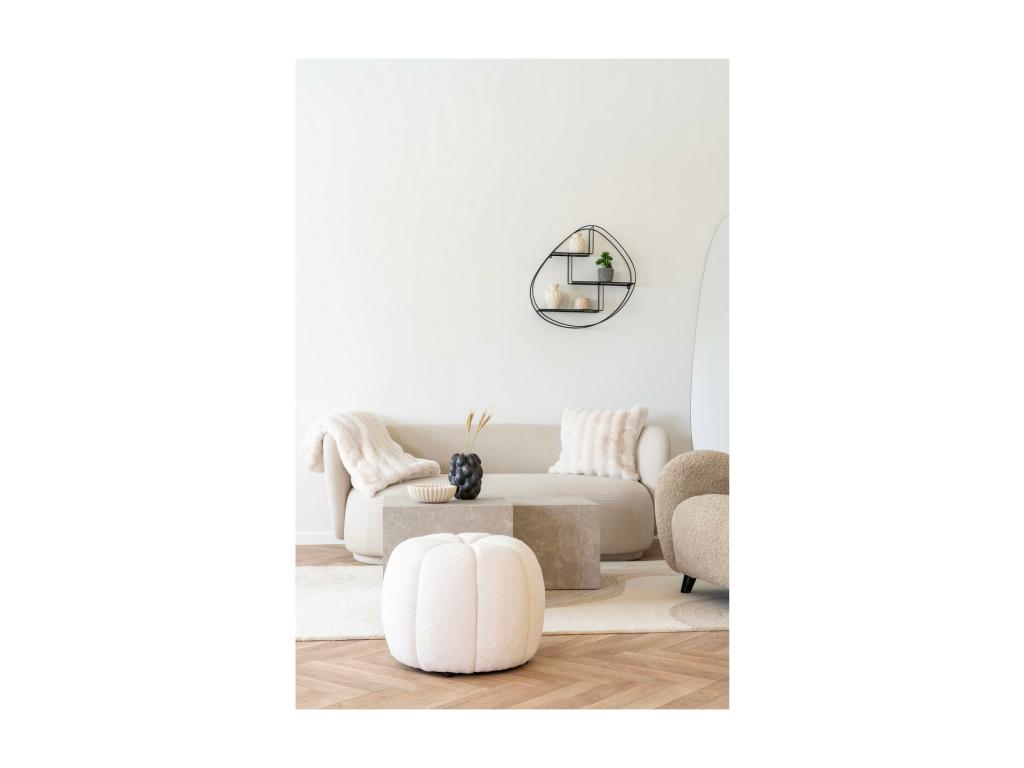 White Paisley Pouf 48x48x38 cm Meublita