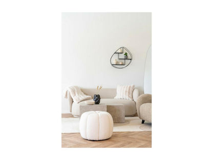 White Paisley Pouf 48x48x38 cm Meublita