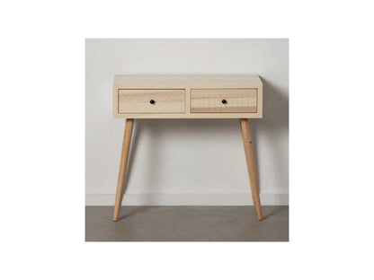 Console table with 2 drawers, light solid wood - Meublita
