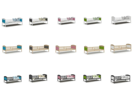 Mati Children's Bed 90x190 Pine - White. Delivered with slatted bed bases.