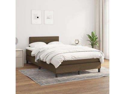 Upholstered bed base with mattress, dark brown, 120x200 cm
