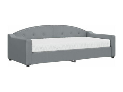 Daybed with light grey mattress 90x200 cm fabric