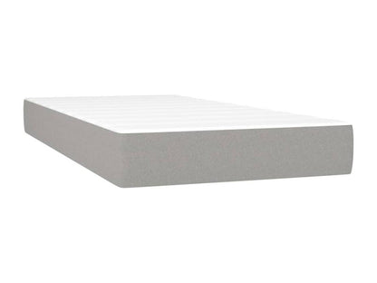 Upholstered bed base with mattress, light grey, 200x200 cm, fabric, 3