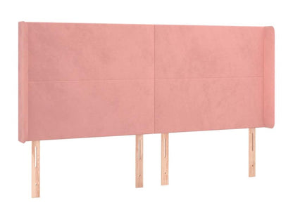 Pink Headboard with Wings 183x16x118/128 cm Velvet