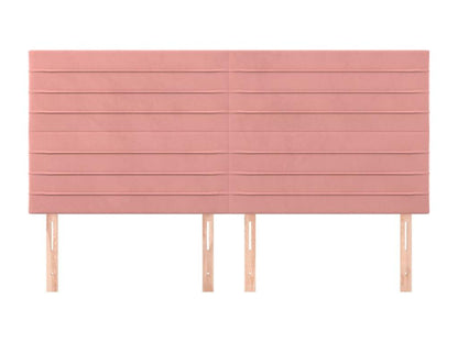 4-piece headboard set, pink, 80x5x78/88 cm, velvet