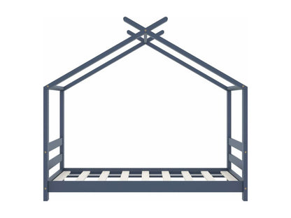 Children's bed frame, grey, solid pine wood, 70x140 cm