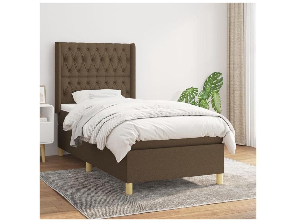 Meublita bed base with dark brown mattress 100x200