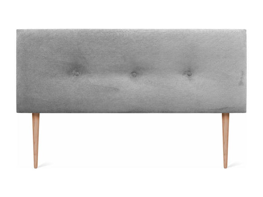 Meublita Plain Corduroy Headboard with Buttons 160x115 with Bed Legs 150/160 - Grey