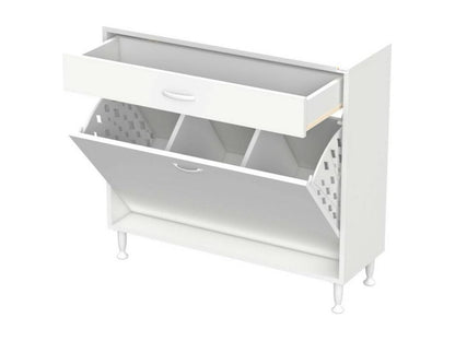 Aktif White Linen Cabinet 90x32.5x88 cm Meublita