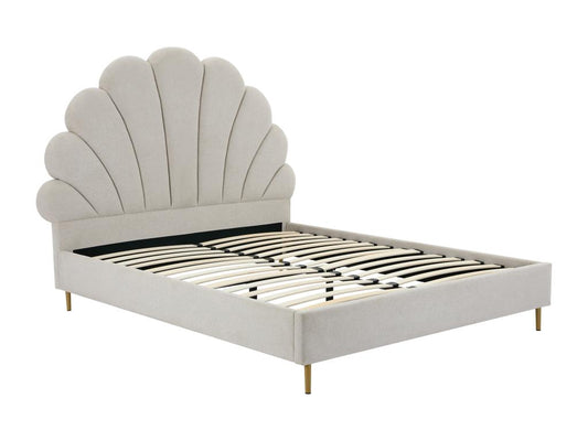 Seashell bed 140x190 cm - Fabric - Beige - Meublita