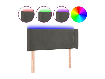 Dark Grey LED Headboard 103x16x78/88 cm Velvet