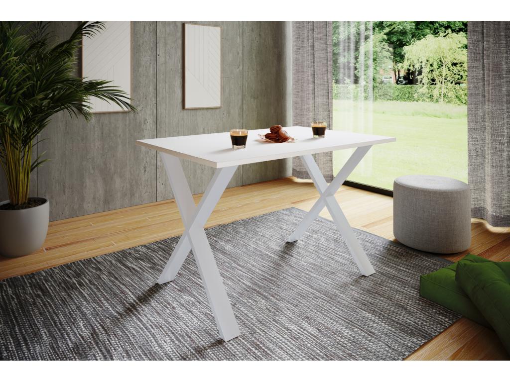 Meublita Premium Wood Kitchen Table Dining Table Xona X White 80 - 110 - Oak Meublita