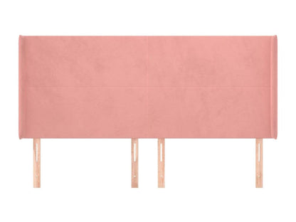 Pink Headboard with Wings 183x16x118/128 cm Velvet