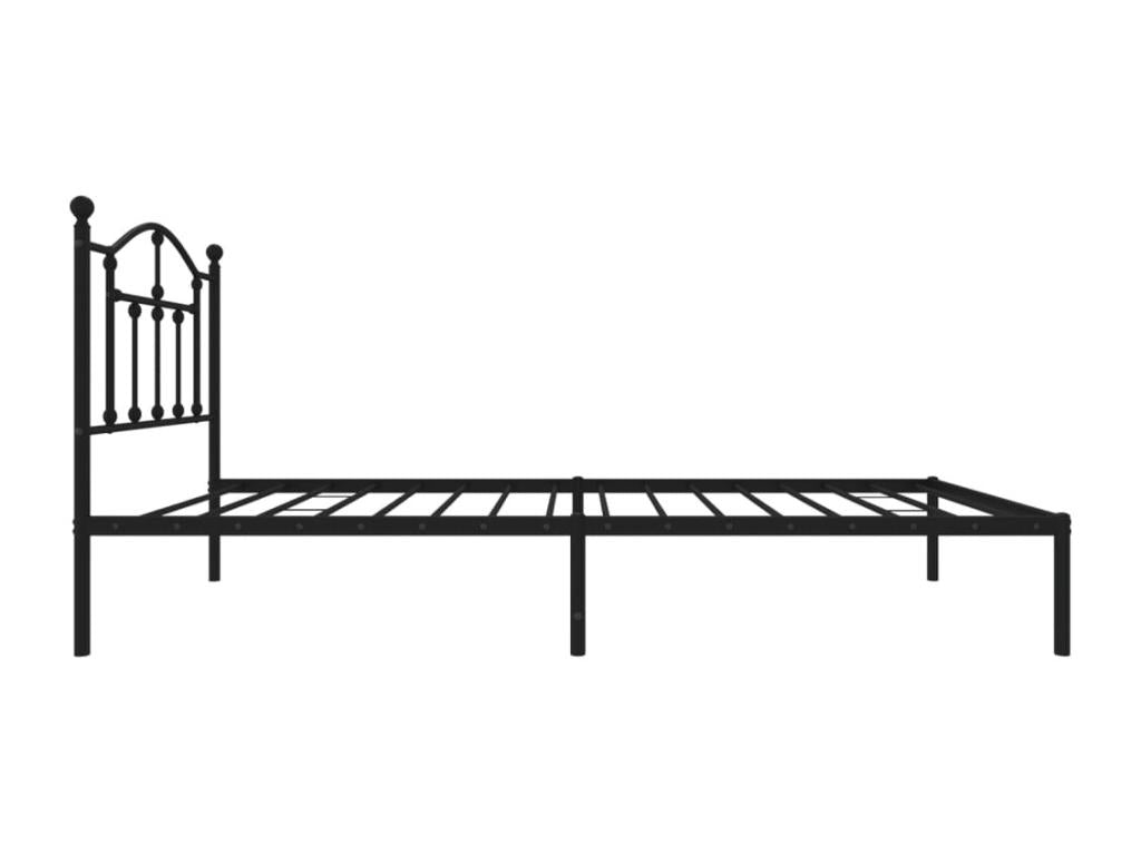 Metal bed frame with black headboard 80x200 cm