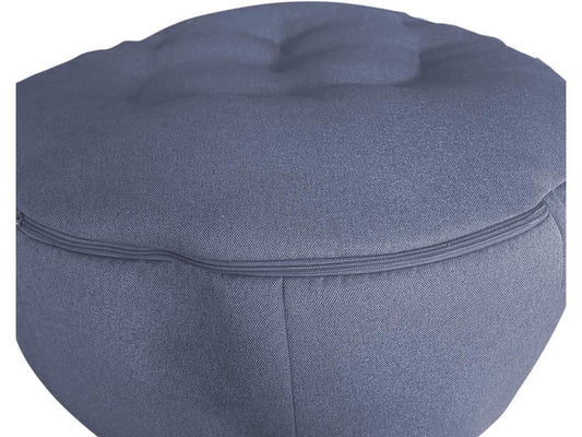 Empty Blue Polyester Sofa Pouf Cover with Zipper, 70x75x75