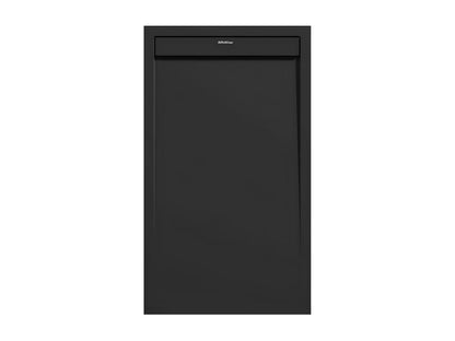 Black shower tray with smooth finish, Meublita SMART colored grate - 150x70 cm