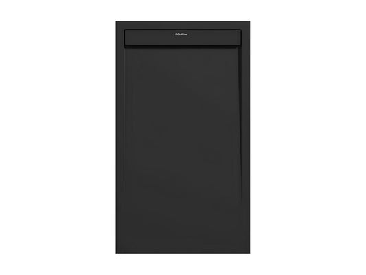 Black shower tray with smooth finish, Meublita SMART colored grate - 150x70 cm