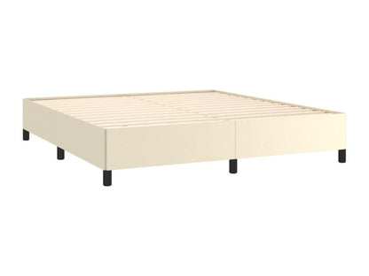 Cream bed frame 160x200 cm Faux leather