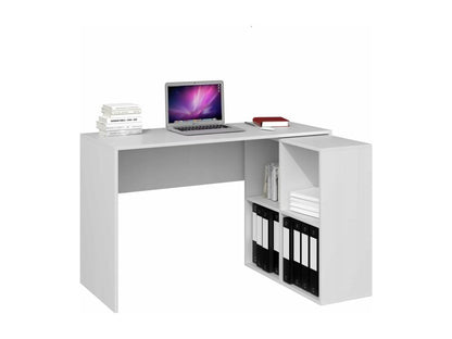 Meublita corner desk 120x50x76 cm 4 niches white