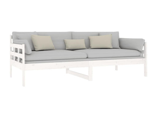 Daybed without mattress, white, solid pine wood, 90x200 cm