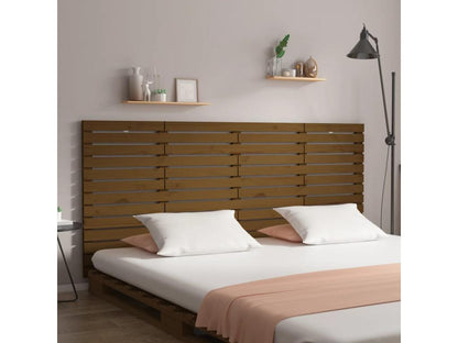 Wall-mounted headboard, honey brown, 206x3x91.5 cm, solid pine wood