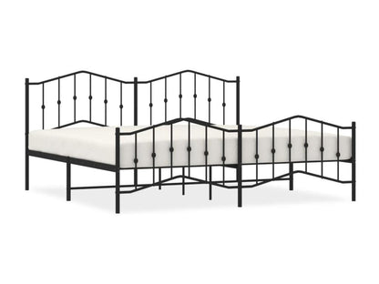 Metal bed frame with headboard and footboard, black, 193x203
