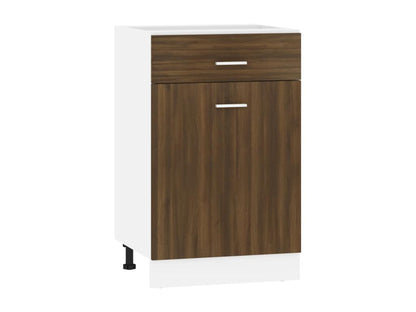 Floor cabinet with drawer, brown oak, 50x46x81.5 cm