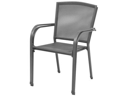 Stackable garden chairs, 2 pieces, steel, grey