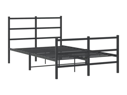 Metal bed frame without mattress, with black bed legs, 120x190cm