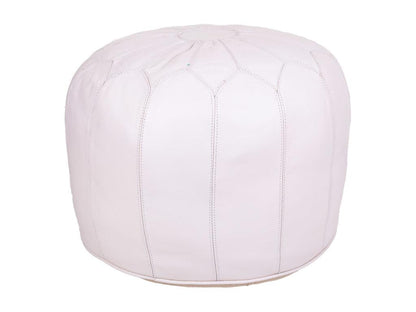 White leather pouf 48x48x38h