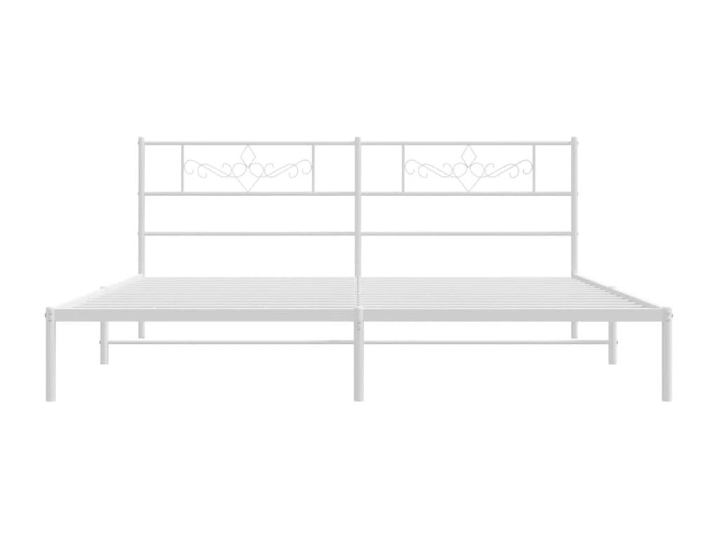 Metal bed frame with white headboard 200x200