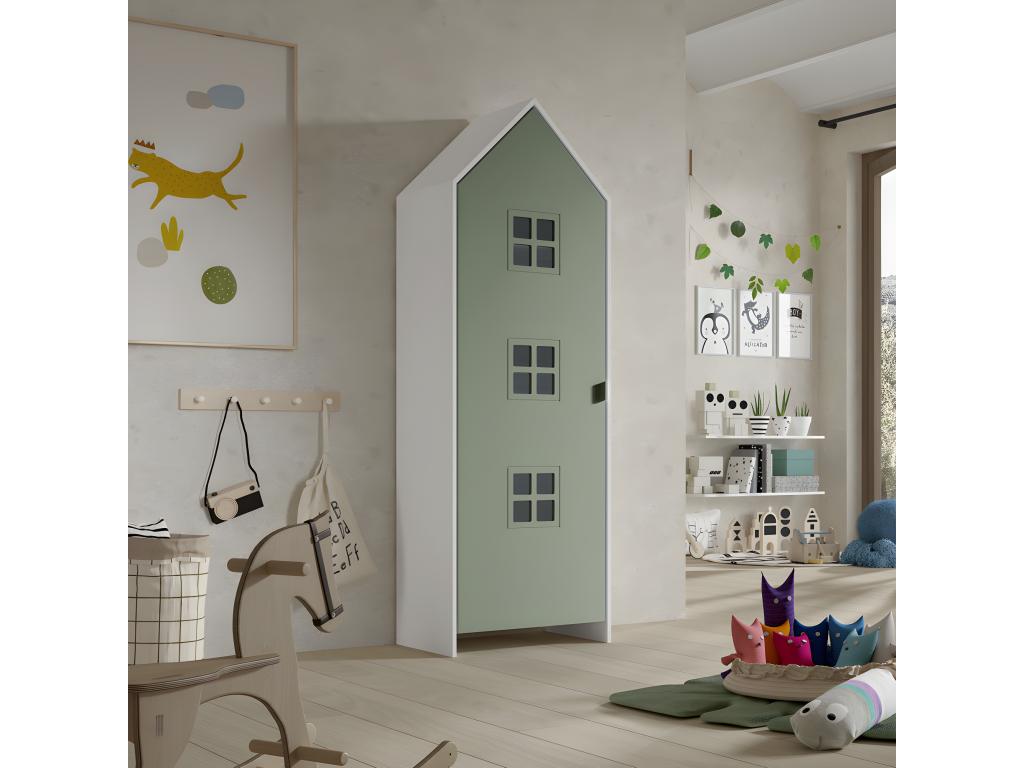 Meublita - Children's Wooden Wardrobe - Green