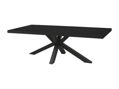 Meublita - Rectangular Table 230cm Black Wood Look Black Metal Star Base