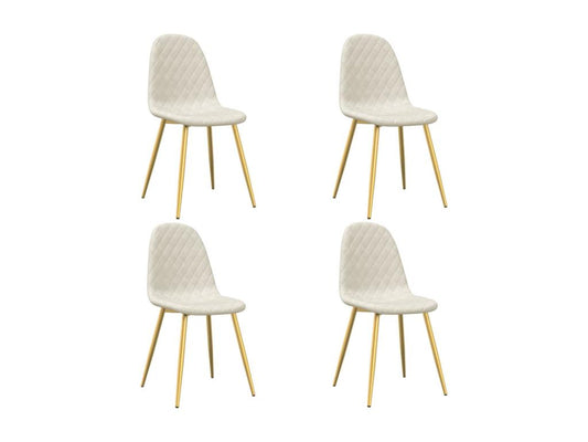 Set of 4 cream velvet dining chairs