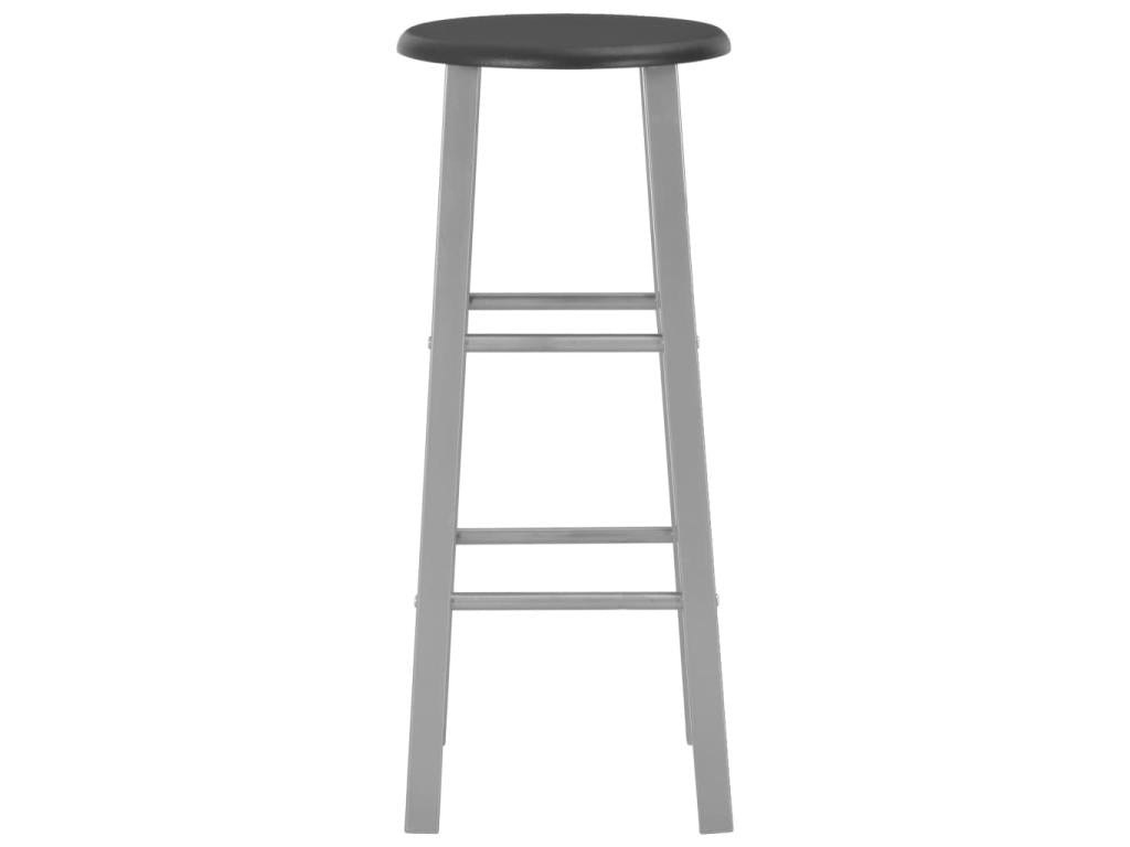 3-piece bar set, wood and steel, black