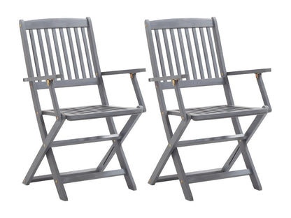 Set of 2 folding outdoor chairs and cushions, Bois d'Vertchez
