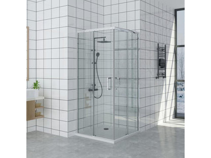 Shower tray 85x100 cm Meublita line Extra Thin Black Shower Enclosure 85x100 cm Height 200 cm With Corner Opening
