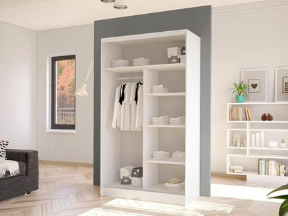 Vertchez 168 White Wardrobe 200x100x58cm Sliding Wardrobe Doors